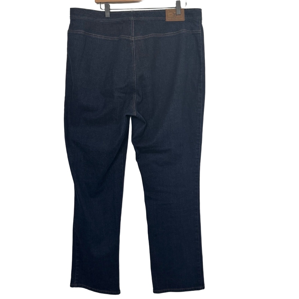 Lauren Jeans Co Ralph Lauren Jeans Dark Blue Straight Leg Denim Trousers Size 16 - Picture 2 of 10